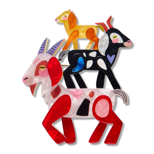Pete Cromer Fairy Tales Goat Goals Brooch
