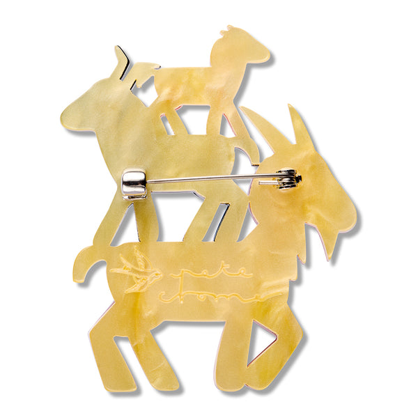 Pete Cromer Fairy Tales Goat Goals Brooch