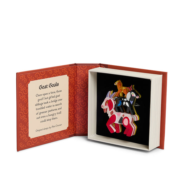 Pete Cromer Fairy Tales Goat Goals Brooch