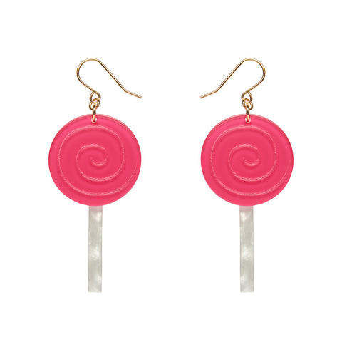 Wonka Essentials Lollypop Dangle Earrings - Magenta