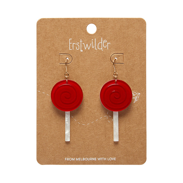 Wonka Essentials Lollypop Dangle Earrings - Red