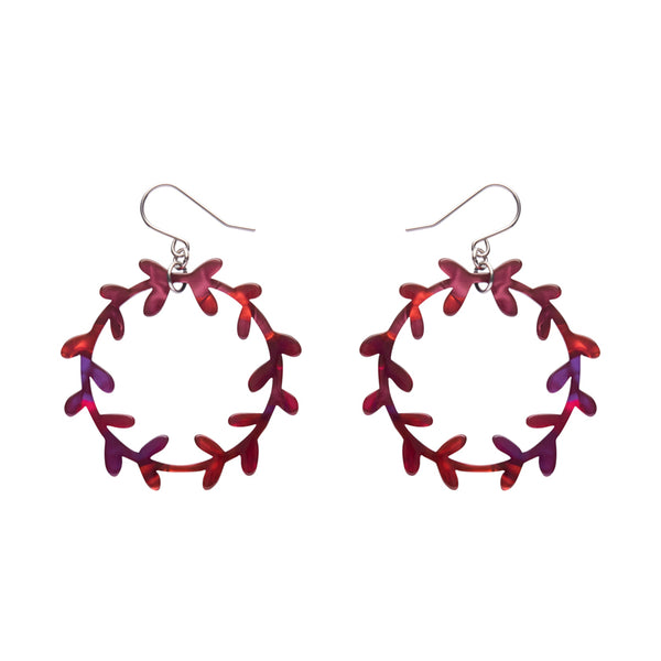 Essentials Wreath Dangle Earrings - Maroon