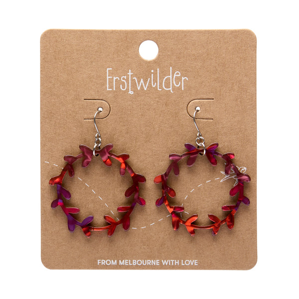 Essentials Wreath Dangle Earrings - Maroon