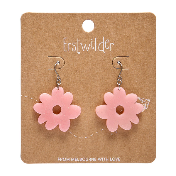 Essentials Flower Dangle Earrings - Pink