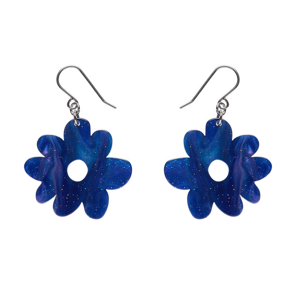 Essentials Flower Dangle Earrings - Blue