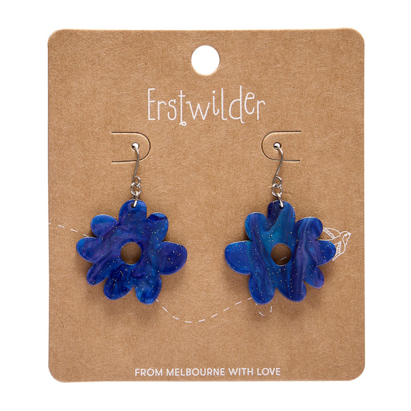 Essentials Flower Dangle Earrings - Blue