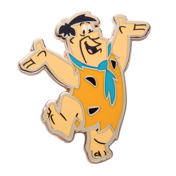 Flintstones cartoon character "Fred Flintstone" enameled gold metal clutch back pin