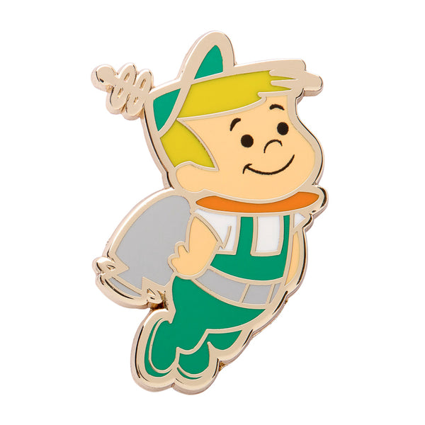 Jetsons cartoon character "Elroy Jetsont" enameled gold metal clutch back pin