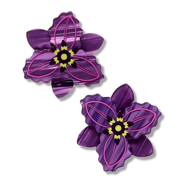 Chocolate Lily Hair Clips
