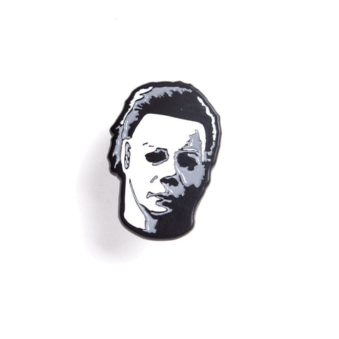 Soft enamel black matte finish enamel pin of Michael Myers from Halloween 2