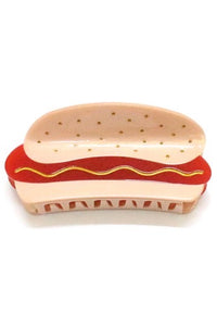 Hot dog shaped claw style hair clip