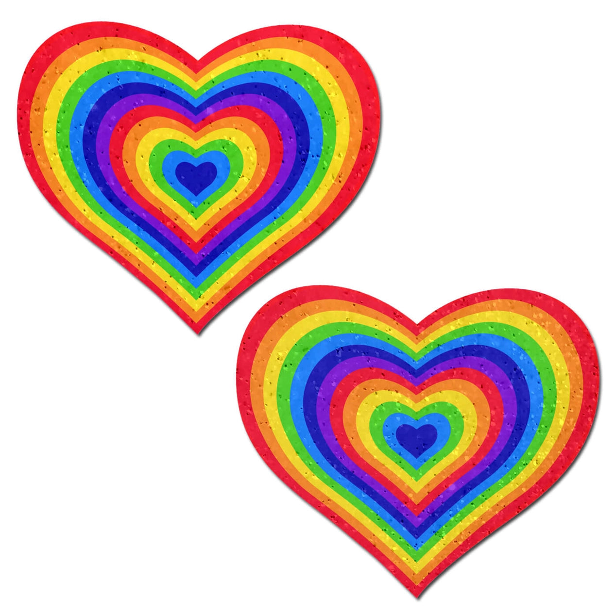 Glittery velvet rainbow heart shaped pasties