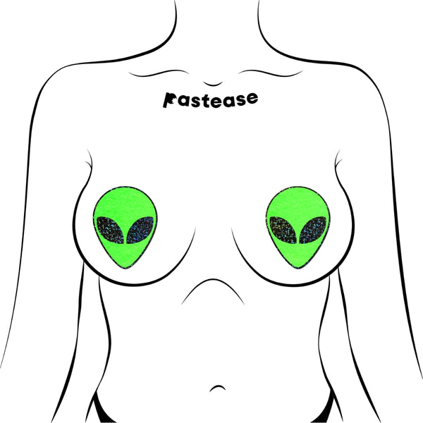 Illustrated mock-up of the pasties being worn to show their coverage and size