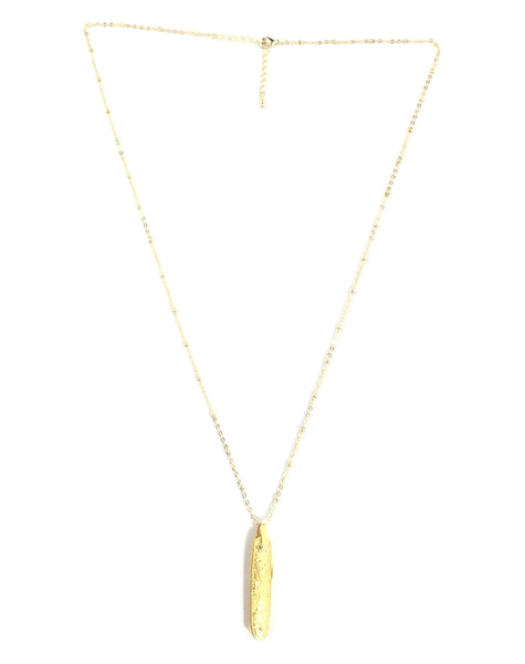 24” 14K gold plated brass fancy link style chain necklace with a mini pocket knife pendant that has an ornately detailed matching gold handle. Shown with chain