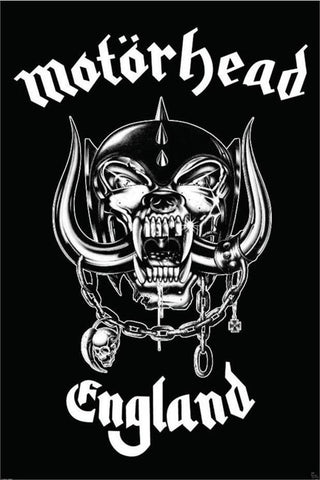 Motörhead’s classic War Pig logo in black and white