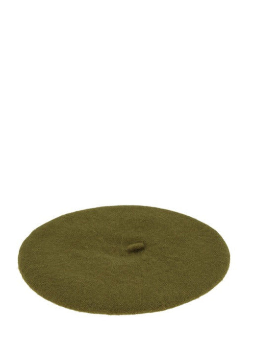 Olive green French style wool beret