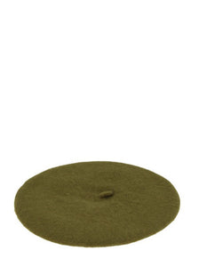 Olive green French style wool beret