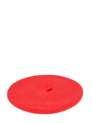Watermelon red French style wool beret