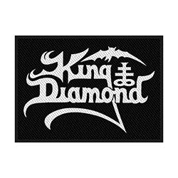 Grey and black rectangular King Diamond embroidered logo patch