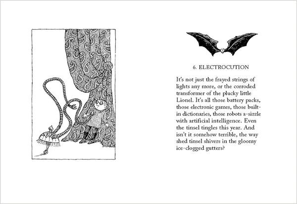 Except from The Twelve Terrors of Christmas by John Updike & Edward Gorey: “Electrocution” 