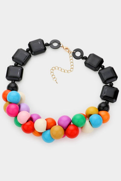 Cluster Gumball Bead Necklace