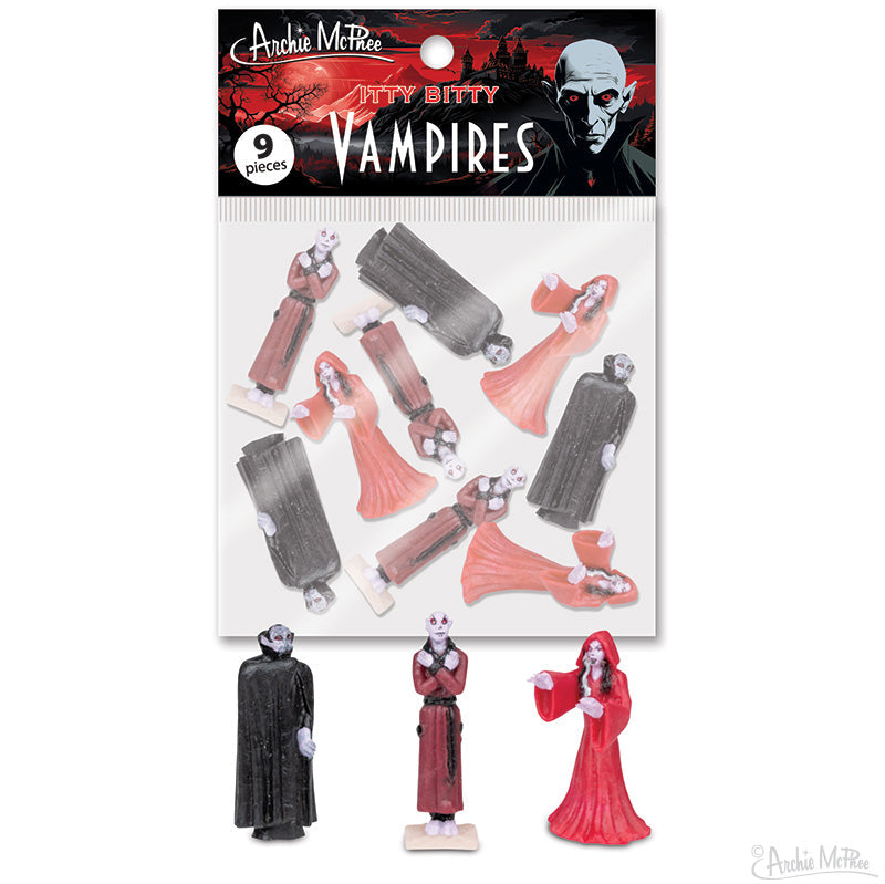 Package of 9 miniature soft vinyl vampire figures in various poses