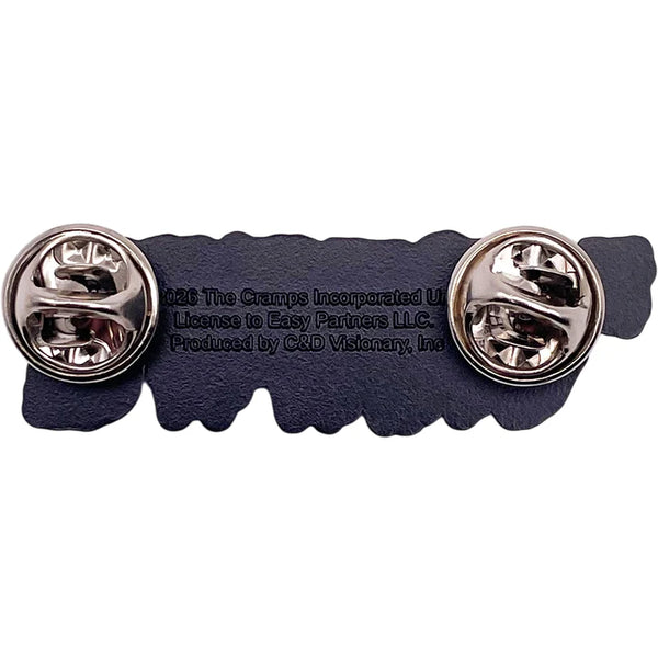 back of metal enamel pin with double clutch backing