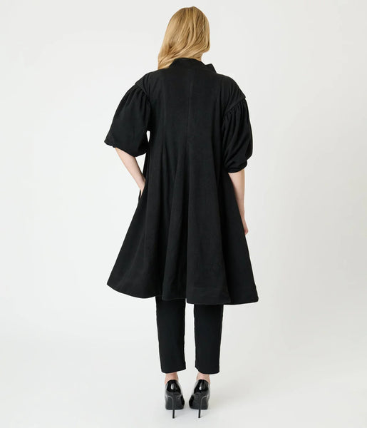 Black Swing Coat by Unique Vintage