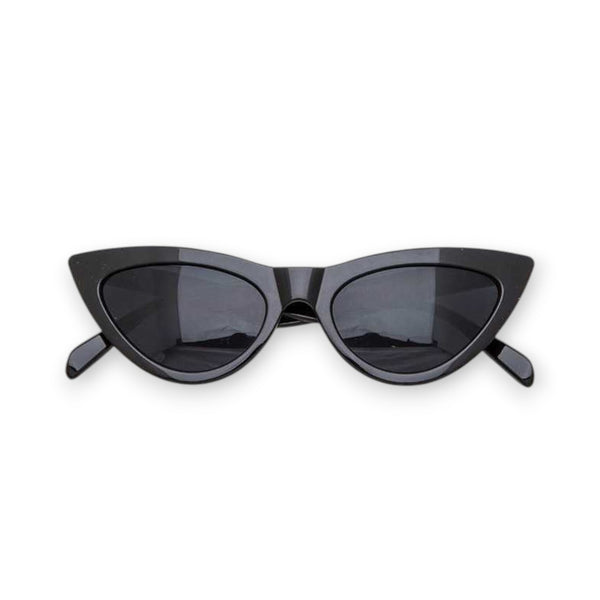 Black cat-eye sunglasses on a white background