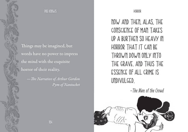 book excerpt featuring quote about power of words and horror