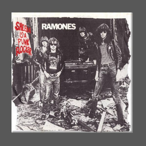 Square magnet with cover art for the Ramones “Sheena is a Punk Rocker”