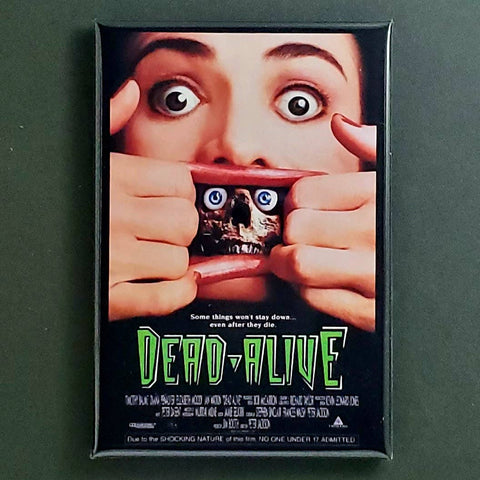 rectangular magnet with poster art from the movie Dead Alive