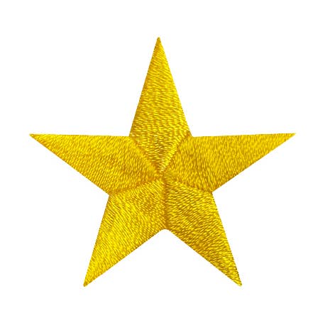 Five point yellow star embroidered patch