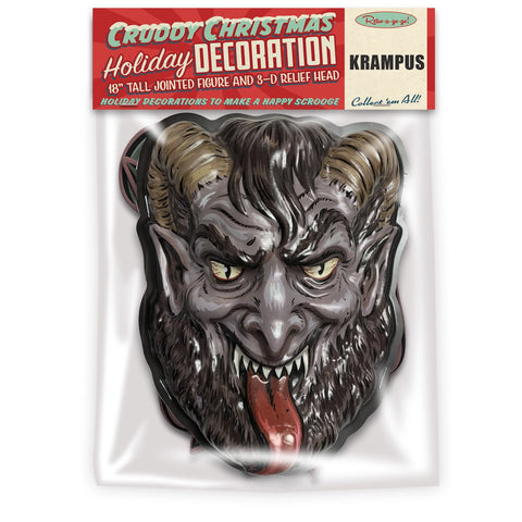 retro-style Cruddy Christmas "Krampus" the Chrismas Devil 7" tall ready-to-hang Vac-tastic plastic decor mask