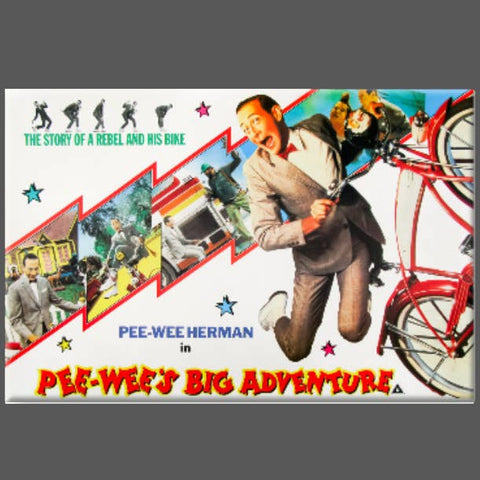 rectangular magnet with color poster art for Pee-Wee's Big Adventure movie