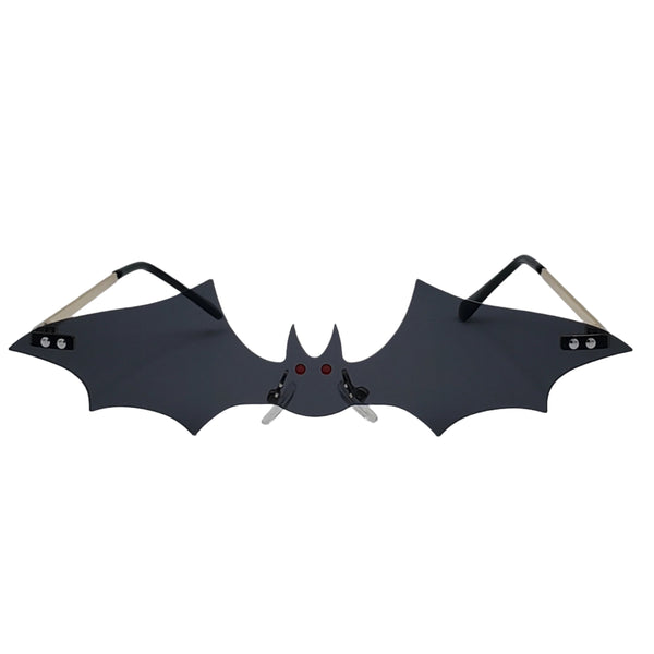 Rimless Bat Sunglasses in Black