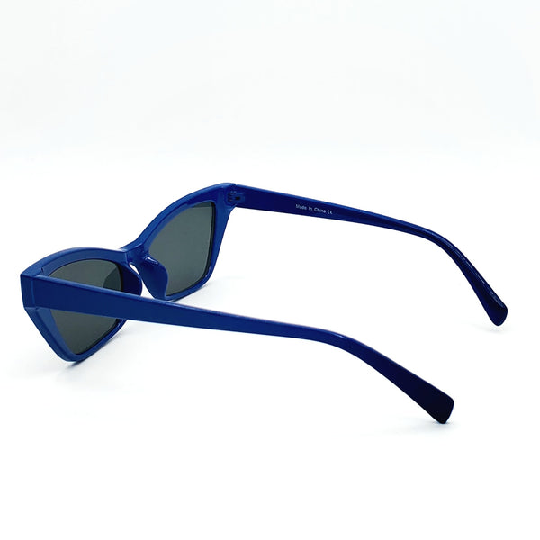 Narrow Angled Cat Eye Sunglasses - Blue