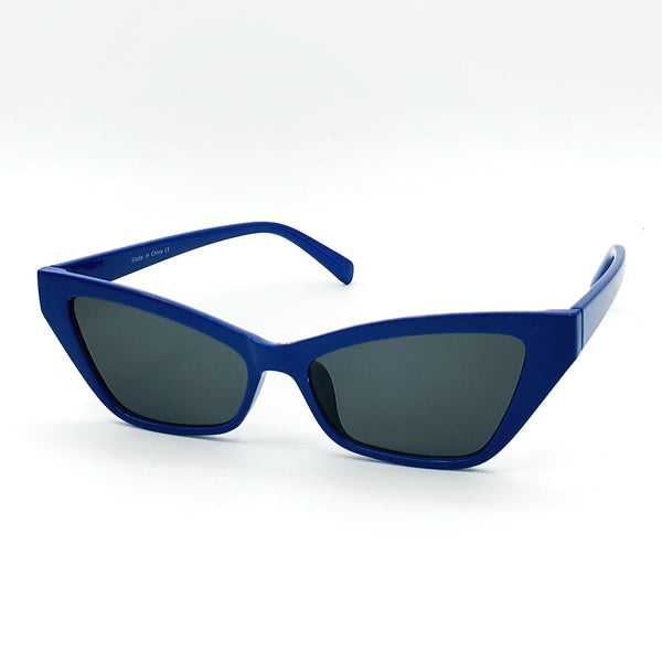 Narrow Angled Cat Eye Sunglasses - Blue