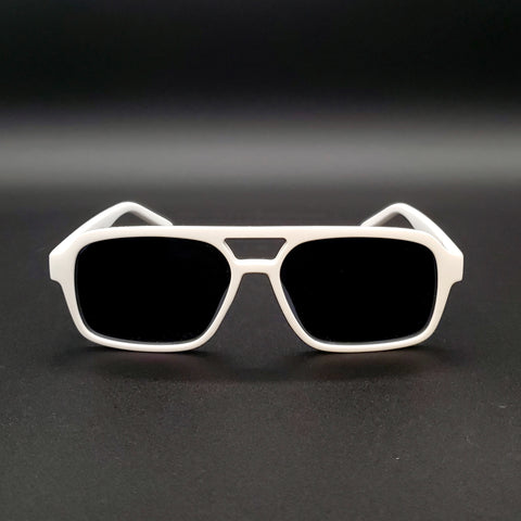 Plastic Aviator Sunglasses in White
