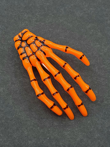 Skeleton Hand Hair Clip - Orange