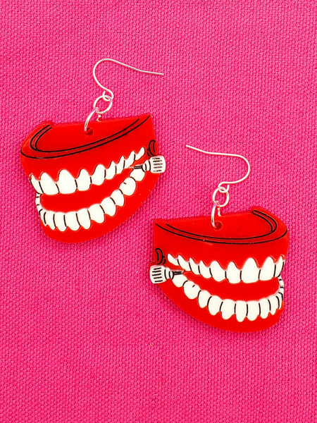 Chattering Teeth Dangle Earrings