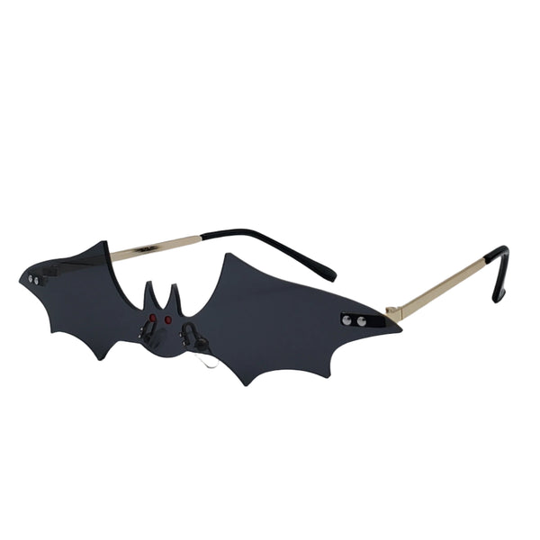 Rimless Bat Sunglasses in Black