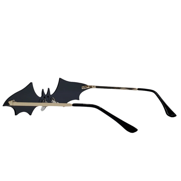 Rimless Bat Sunglasses in Black