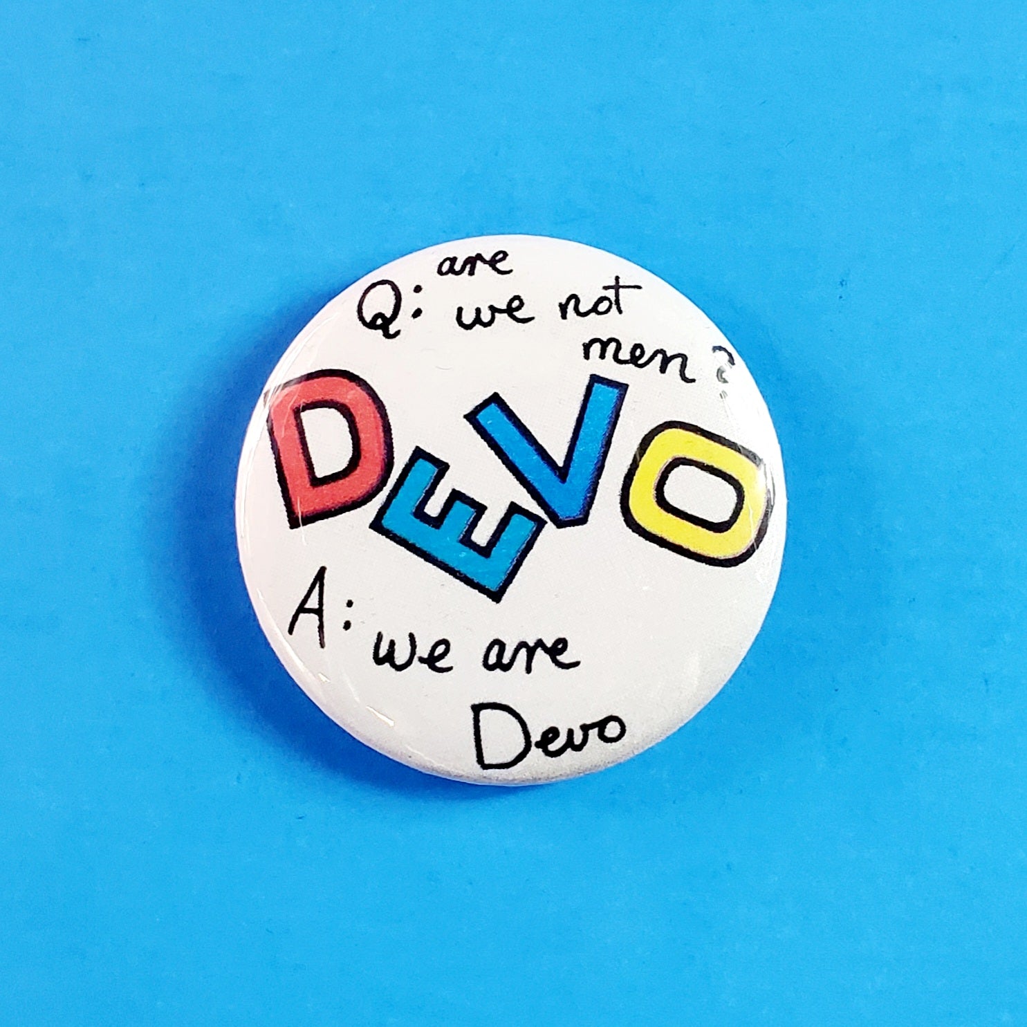 Devo “Are We Not Men?” 2.25" Button