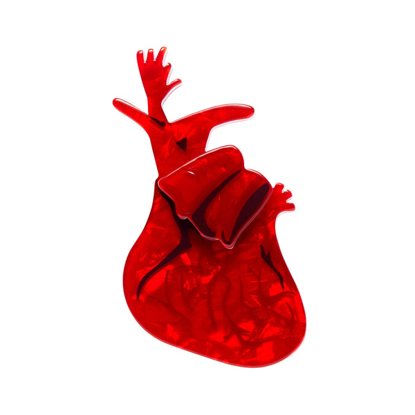 Frida Kahlo Collection “Memory (The Heart)” red anatomical heart layered resin brooch