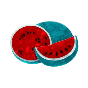 Frida Kahlo Collection “Viva La Vida Watermelons” layered resin brooch