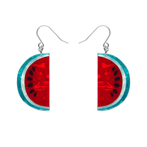 pair Frida Kahlo Collection “Viva La Vida Watermelons” watermelon slice layered resin dangle earrings