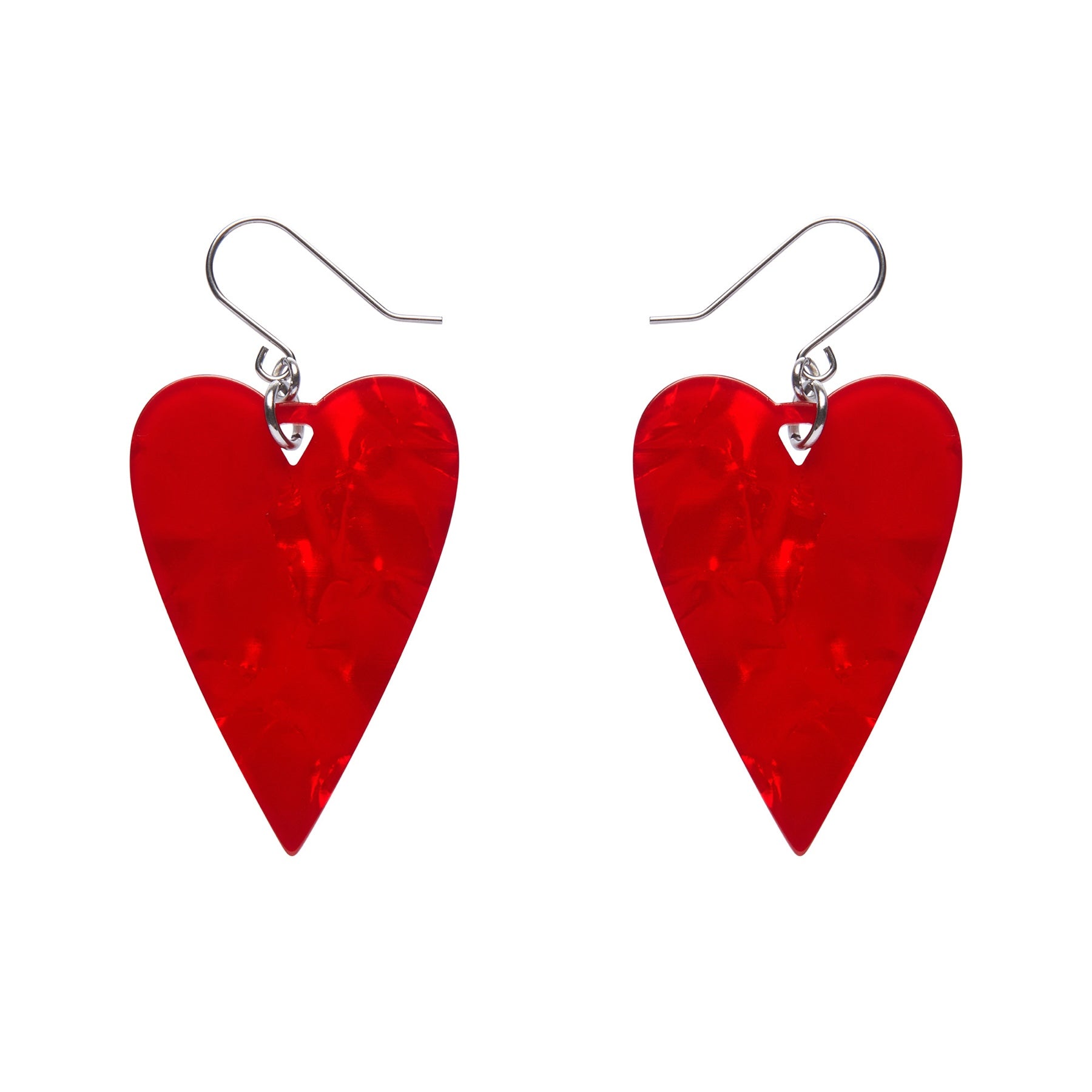 Essentials "From the Heart" Dangle Earrings - Red