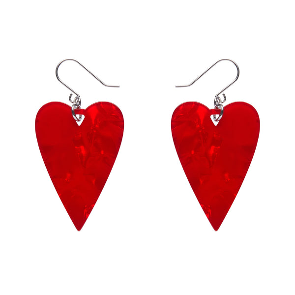 Essentials "From the Heart" Dangle Earrings - Red