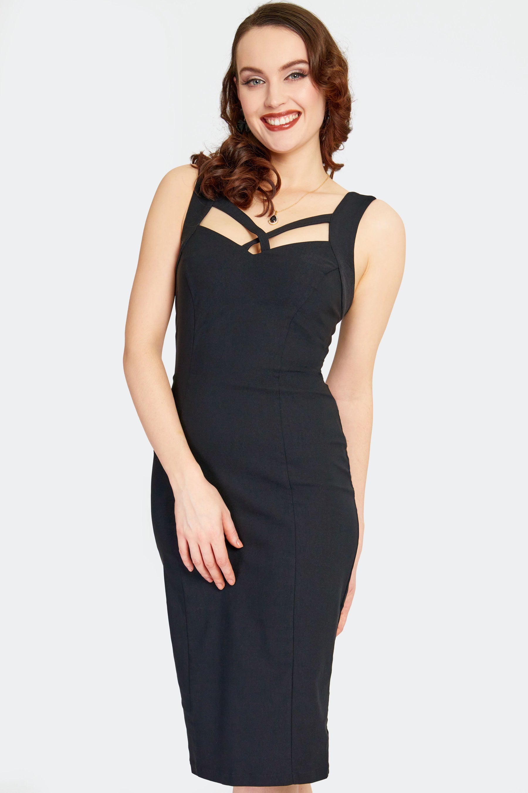 halter neck wiggle dress 1950s Vintage Velvet Cross Neck Halter Wiggle Dress With Beaded Detail 25W
